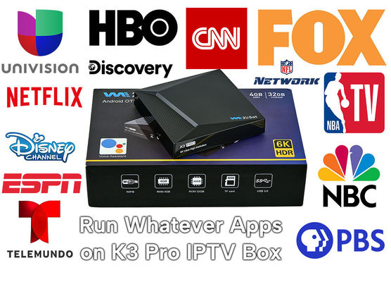 أندرويد أسود IPTV Box K3 Pro OTT Streaming Box عمر IPTV الذكي